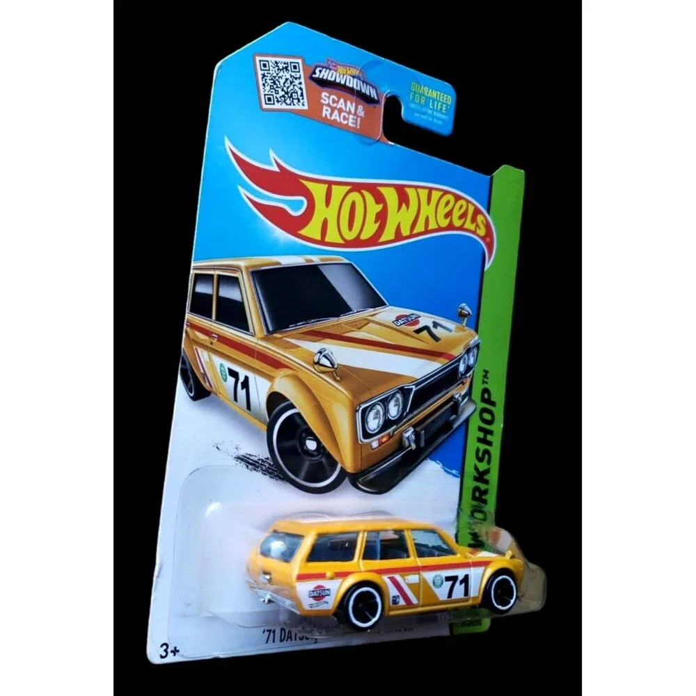 Hot Wheels '71 DATSUN BLUEBIRD 510 WAGON Yellow HW Workshop Night Burnerz 1:64